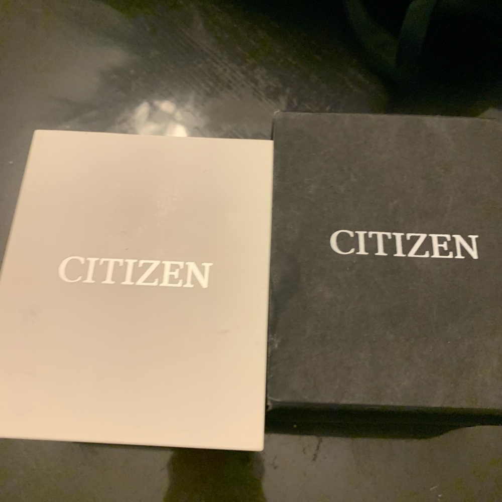 Citizen Black and Cream Watch Packaging